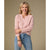 Kym Soft Henley Top with Buttons - Dusty Rose Heather
