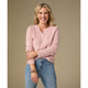 Kym Soft Henley Top with Buttons - Dusty Rose Heather