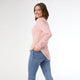 Kym Soft Henley Top with Buttons - Dusty Rose Heather