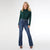 EverStretch Flare with Side Rouching - Dark Denim