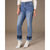 EverStretch Straight Ankle with Bottom Embroidery - Medium Denim