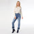 EverStretch Straight Ankle with Bottom Embroidery - Medium Denim
