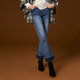 EverStretch Baby Bootcut Ankle with Contrast Bottom - Dark Denim