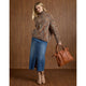 EverStretch Long Skirt with Front Slit - Dark Denim