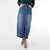 EverStretch Long Skirt with Front Slit - Dark Denim
