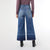 Bambu Soft Wide Leg Crop with Contrast Bottom - Medium Denim