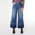 Bambu Soft Wide Leg Crop with Contrast Bottom - Medium Denim