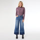 Bambu Soft Wide Leg Crop with Contrast Bottom - Medium Denim