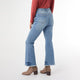Bambu Soft Flare Ankle with Bottom Distressing - Medium Denim