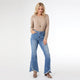 Bambu Soft Flare with Crossover Fringe - Medium Denim