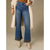 Bambu Soft Flare with Scalloped Beaded Bottom - Medium Denim