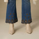 Bambu Soft Flare with Scalloped Beaded Bottom - Medium Denim