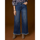 Bambu Soft Wide Leg with Fringe - Dark Denim