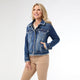 Bambu Soft Denim Jacket with Fringe - Dark Denim