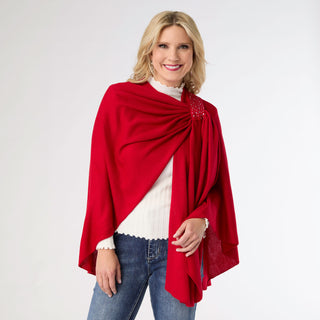 Kiara Pull Thru Wrap with Embellishment - Red