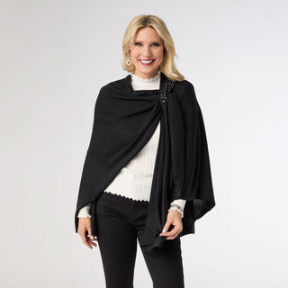 Kiara Pull Thru Wrap with Embellishment - Black
