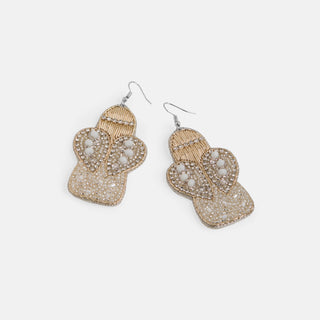 Beaded Angel Earring - White