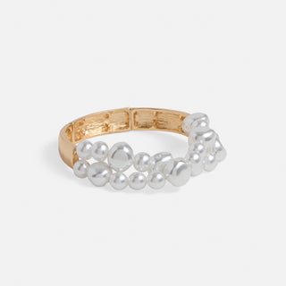 Shirley Pearl Crossover Bracelet - Gold