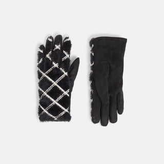 Sparkle Checker Touchscreen Gloves - Black