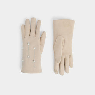 Pearl Burst Touchscreen Gloves - Natural