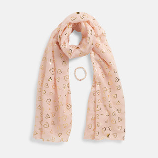 Bundle of Love Scarf + Bracelet Set - Pink