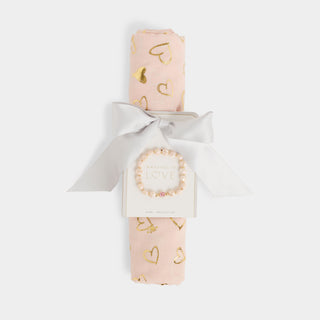 Bundle of Love Scarf + Bracelet Set - Pink