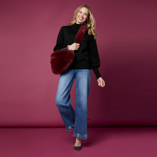 Arleigh Faux Fur Crossbody - Merlot