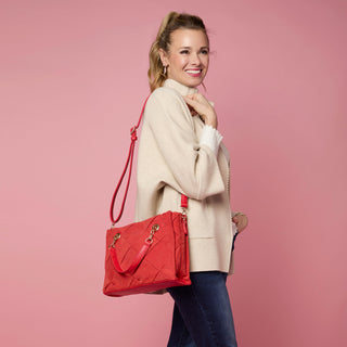 Belle Quilted Tote - Black