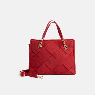 Belle Quilted Tote - Red