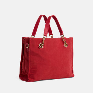 Belle Quilted Tote - Red