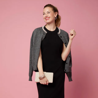 Penelope Pearl Clutch - White