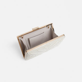 Penelope Pearl Clutch - White