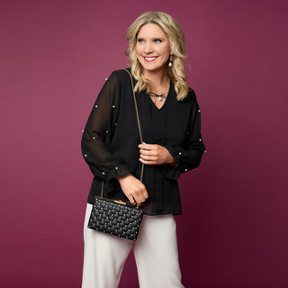 Diana Pearl Clutch - Black