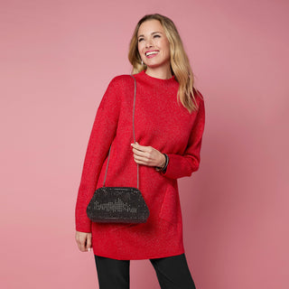 Elizabeth Sequin Clutch - Black