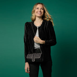 Belle Studded Clutch - Black