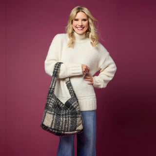 Freya Felted Tote - Black/Cream