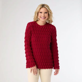 Zelma Crew Neck Sweater - Crimson Red
