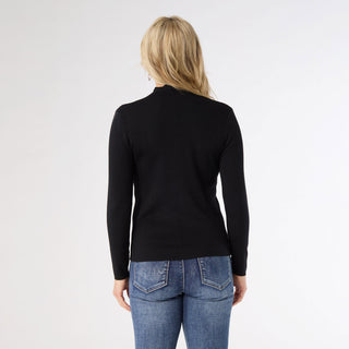Ataya Sweater with Stripe Sparkle Sleeve - Black