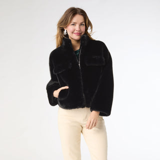 Alondra Faux Fur Jacket - Black