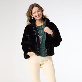 Alondra Faux Fur Jacket - Black
