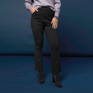 Celyse Baby Flare Pant with Front Inset - Black/Black Sparkle