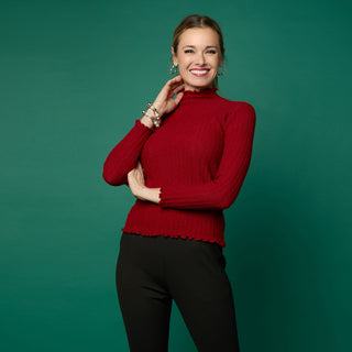 Avalee Funnel Neck Cable Knit Sweater - Winter White