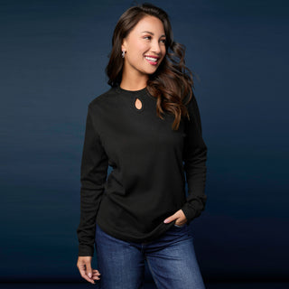 Alexis Super Soft Keyhole Neck Top - Black