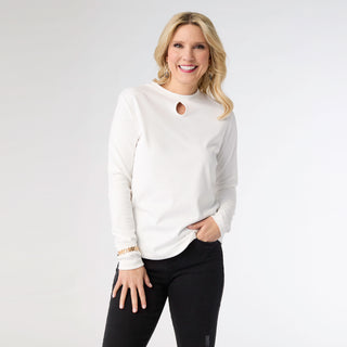 Alexis Super Soft Keyhole Neck Top - White