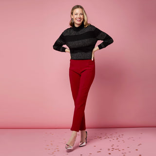 Georgie Front Seam Bottom with Rivet Detail - Tango Red