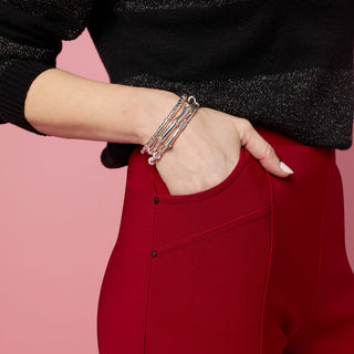 Georgie Front Seam Bottom with Rivet Detail - Tango Red