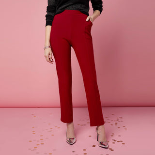 Georgie Front Seam Bottom with Rivet Detail - Tango Red