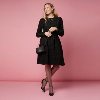 Merri Sparkle Cocktail Dress - Black Sparkle