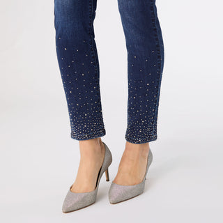 EverStretch Skinny Ankle with Rhinestones - Indigo Dark Denim