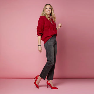 EverStretch Straight Ankle with Front Rhinestones - Black Washed